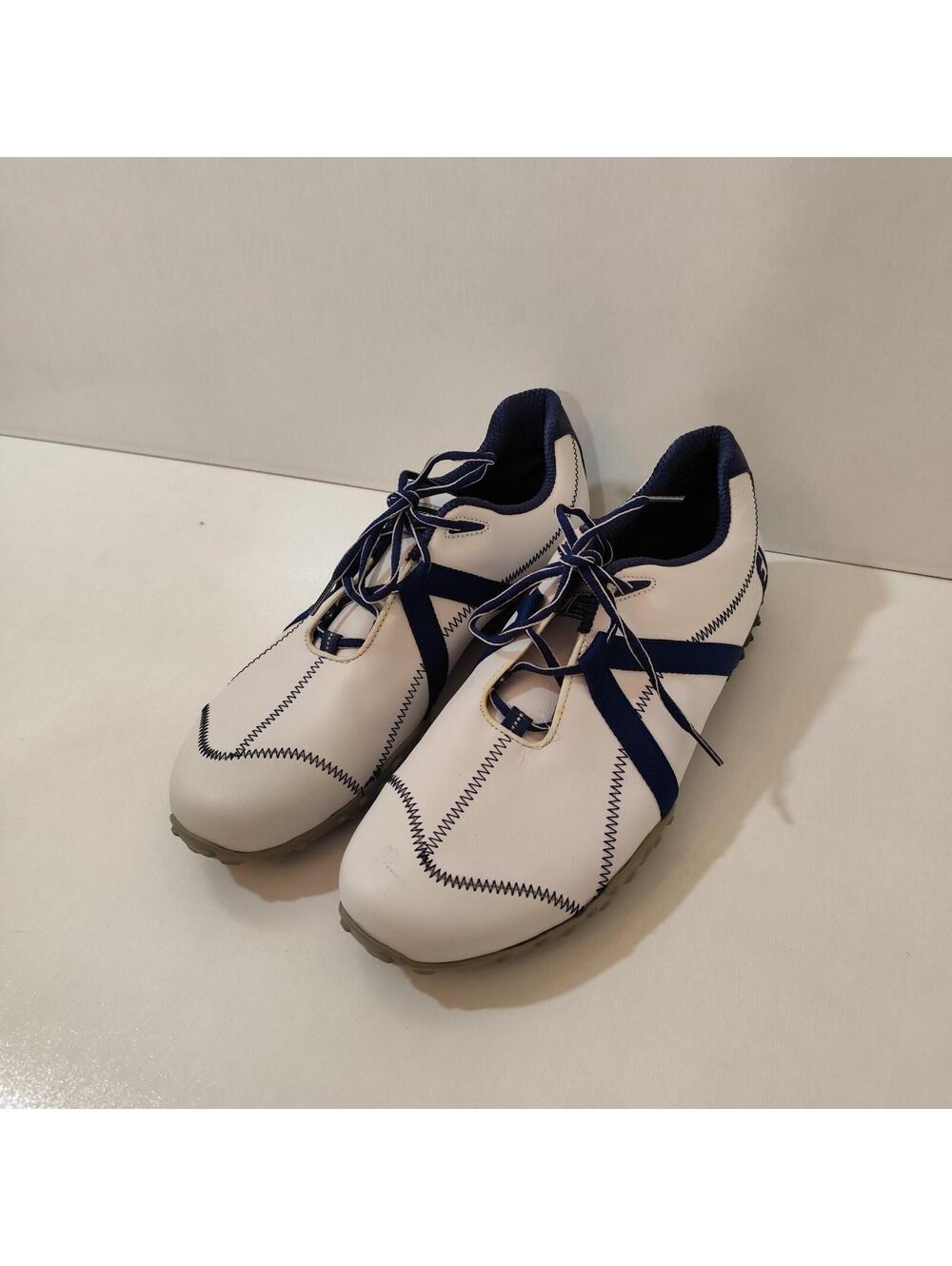 FootJoy M Project Mens Golf Shoes Sz 11.5M White & Blue Spikeless Cleats 55213